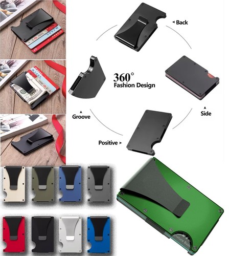Men Metal Wallet Smart Aluminum RFID Blocking Credit Card Holder Money Clip - Picture 19 of 98