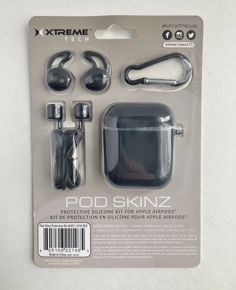 Extreme Tech Pod Skinz Protective Silicone Kit for Apple Airpods
