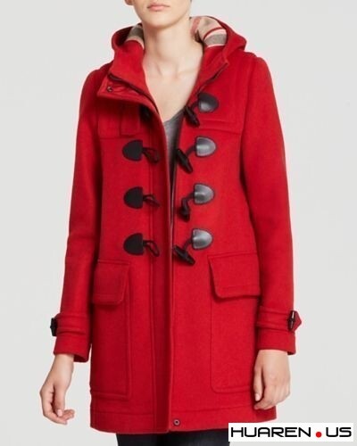 Burberry Brit Finsdale Wool Duffle Coat Jacket size 6 RED | eBay