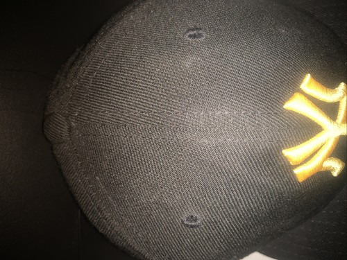 New Era New York Yankees Black And Gold Yellow Cap Hat Size 8 - Picture 3 of 19