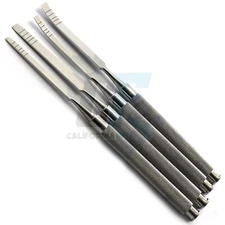 Set of 4 Dental Chisels Straight Curved Surgical Ridge Bone Splitting Extraction