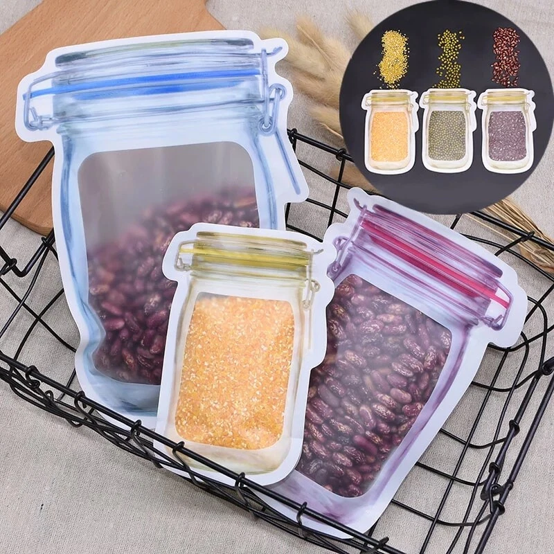 30 Pack Mason Jar Food Storage Zipper Bags, Reusable Airtight Seal