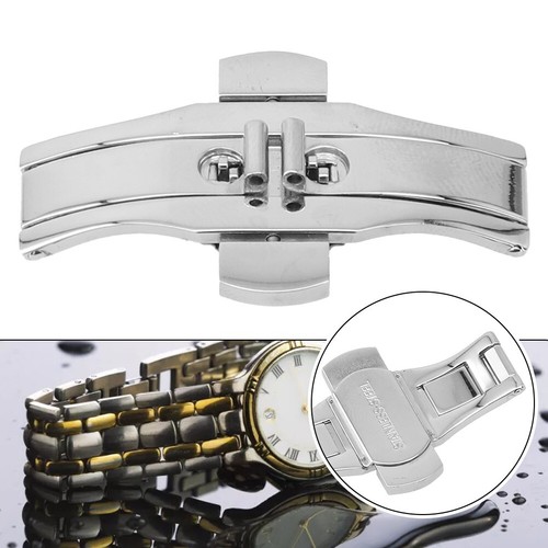 Metal Watch Band Buckle Watchband Strap Stainless Steel Clasp Butterfly New 1pc - Picture 12 of 26
