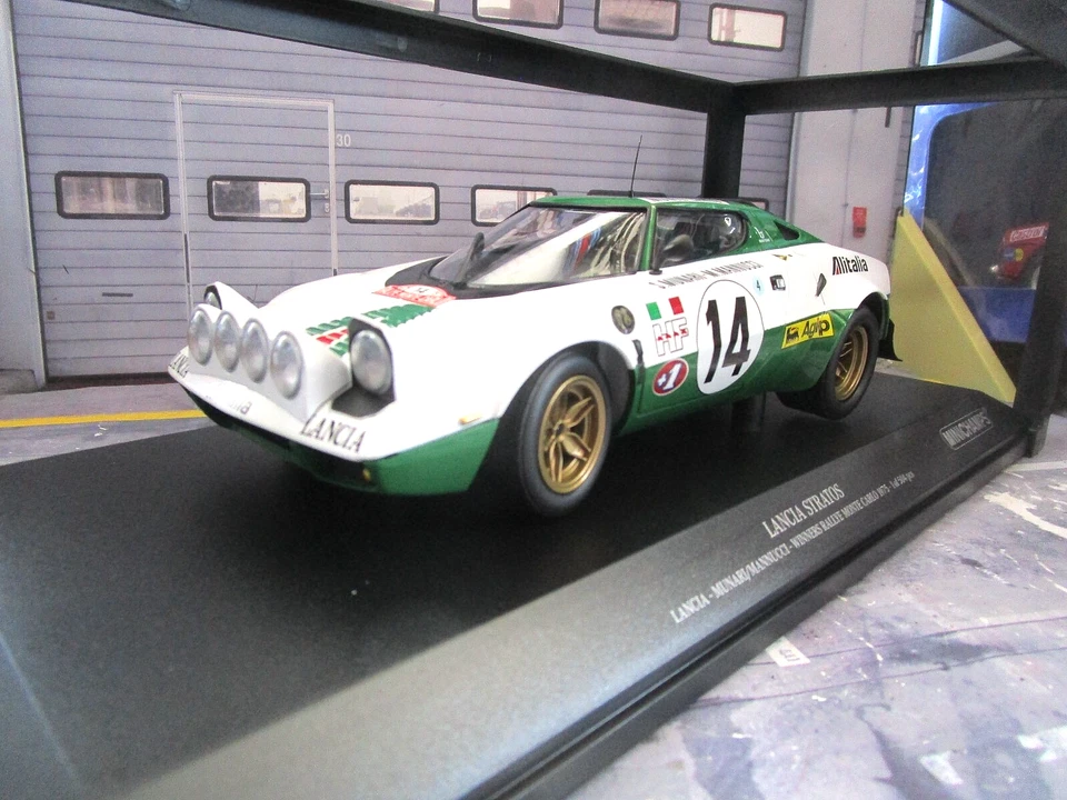 LANCIA Stratos HF Rallye WM Monte Carlo 1975 #14 Munari Alitalia Minichamps 1:18