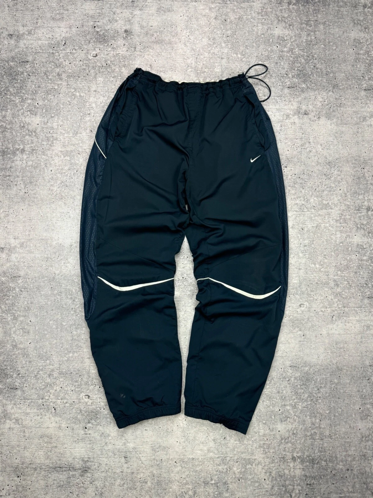 Pantalon de jogging vintage NIKE SHOX bleu nylon percé années 90 style Y2K XL