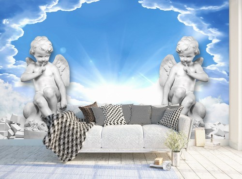 3D Angel Statue B011 Business Wallpaper Wall Mural Self-adhesive Commerce Amy - Picture 2 of 11