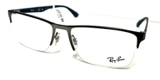 RAY-BAN Mens RB6335 2503 Matte Gunmetal Rectangle Frame Half Rim 54-17-145