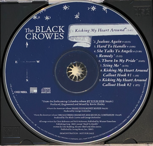 The Black Crowes - Kicking My Heart Around CD Maxi-Single 1998 Promo - Imagen 3 de 3
