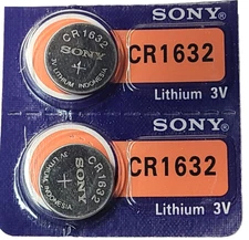 CR1632 SONY MURATA 2PK 3V LITHIUM (GREAT EXP 2033) DL1632 ECR1632 FREE SHIPPING