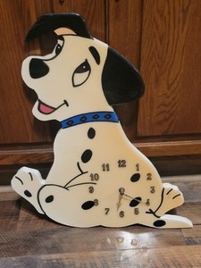 Rare Disney 101 Dalmatians Clock  Handmade Wooden Works