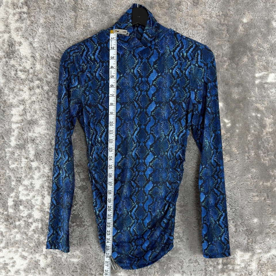 Camiseta deportiva Boston talla XS cuello falso azul manga larga pulóver Foto 2 de 4