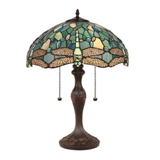 Chloe Lighting Dragonfly Copper-Foiled Dark Bronze Table Lamp