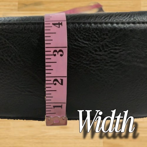 Antik Kraft Große schwarze Moto Bag-Geldbörse aus Veganem Leder mit Doppelriemen - Picture 6 of 12
