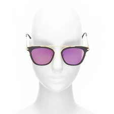 GENTLE MONSTER TOME Supernature gold black cateye reflective purple sunglasses
