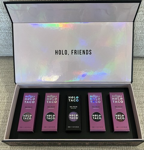 NEW Safiya X Holo Taco Specialty Nail Polish Collection Box 5 Nail Polish Vegan