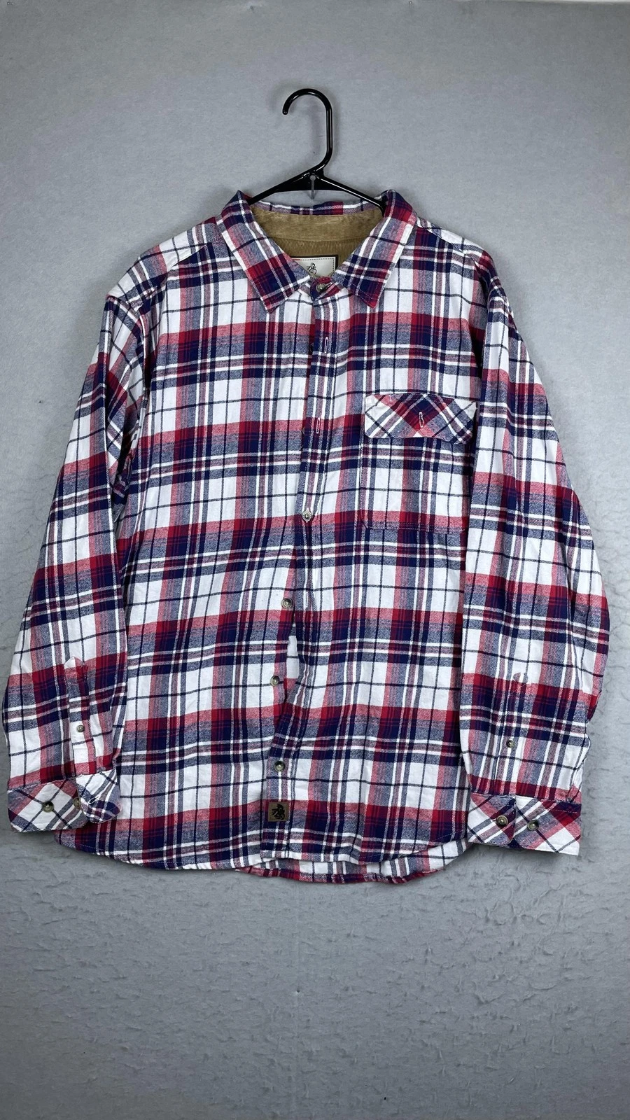 Legendary Whitetails Buck Camp Shirt Mens XL Red Plaid Flannel Long Sleeve