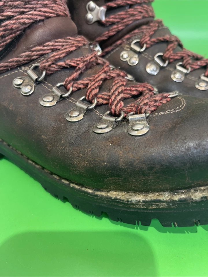 THOM MCAN DISTRESSED BROWN VINTAGE LEATHER ENGINEER MOUNTAINEER HIKING BOOTS 10D - Image 3 of 4
