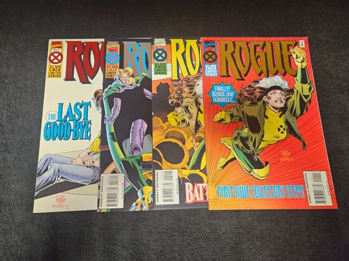 1995 MARVEL COMICS ROGUE COMPLETE FOIL SET #1-4 HIGH TO MID-GRADE VINTAGE X-MEN