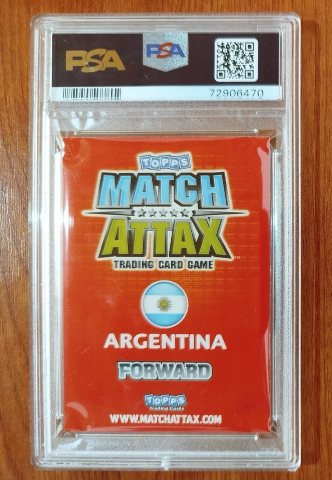 LIONEL MESSI ARGENTINA 2010 TOPPS MATCH ATTAX WORLD CUP PSA 8 LOW POP - Imagen 2 de 2