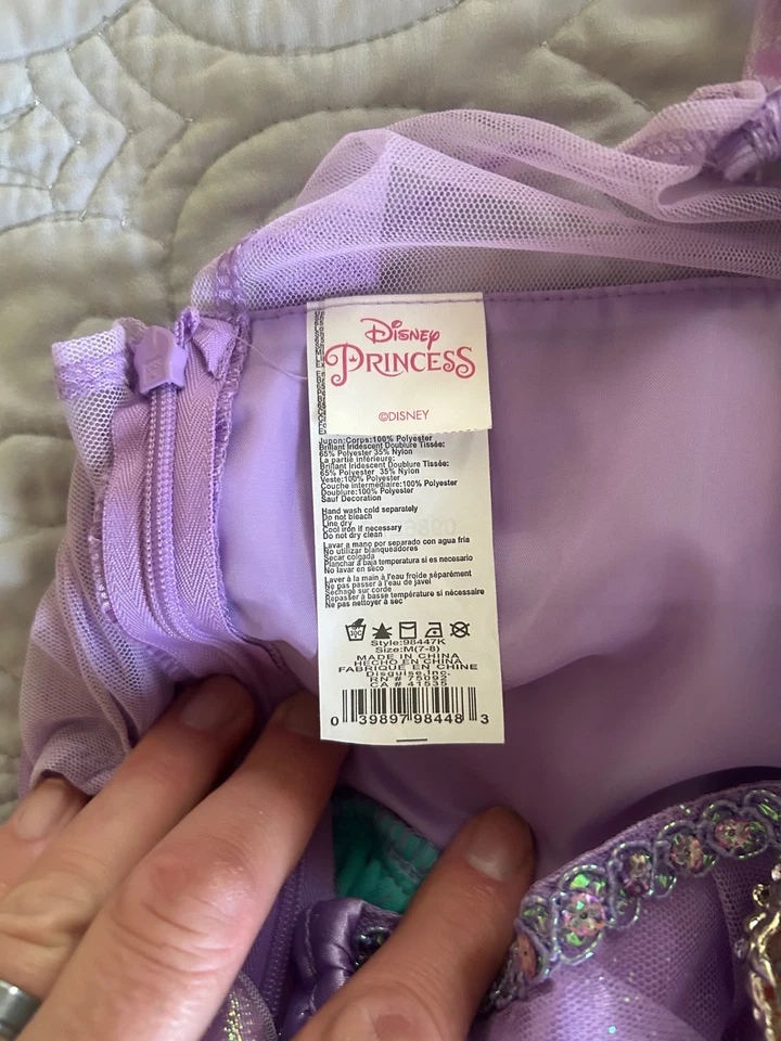 Disney Princesa Ariel Sirenita Disfraz Vestido Usado Talla M (7-8) Foto 3 de 4