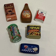 Zuru Mini Brands Lot Of 6 Miniature Toy Mentos Spam Pepper Laughing Cow Bakers