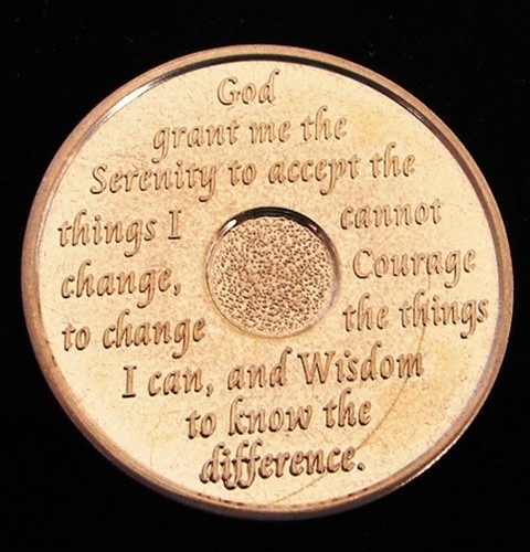 Premium Emerald Gold Plate Alcoholics Anonymous 1 Year Medallion Coin Token Chip - Picture 2 of 2