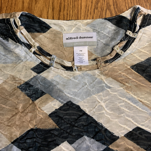 Alfred Dunner Classics Damen 3/4 SLV abstrakter Chevron-Druck TOP PL oder PXL neu mit Etikett - Bild 5 von 7