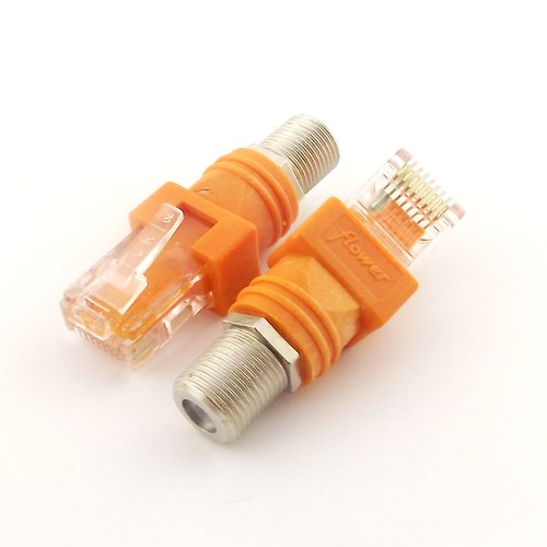 F Female to RJ45 Male Coaxial Coax Barrel Coupler Adapter RJ45 to RF Connector - Picture 7 of 8