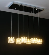 Cube Glass Chandelier Kitchen island Pendant Lamp Table Dining Room Bar Light