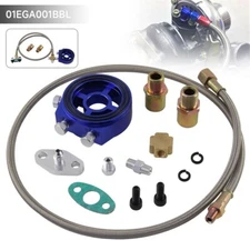 Oil Sandwich Adapter Plate+Feed Line T3 T4 For Toyota Ford Mitsubishi Audi Opel