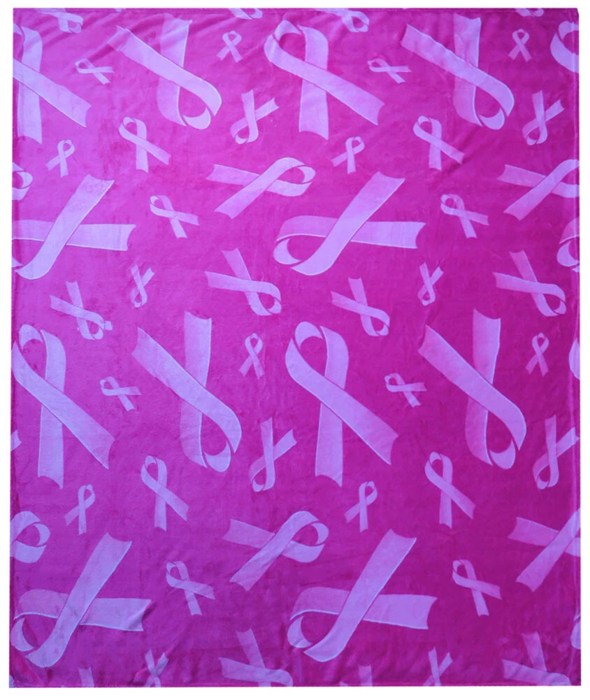 Pink ribbon online fleece blanket