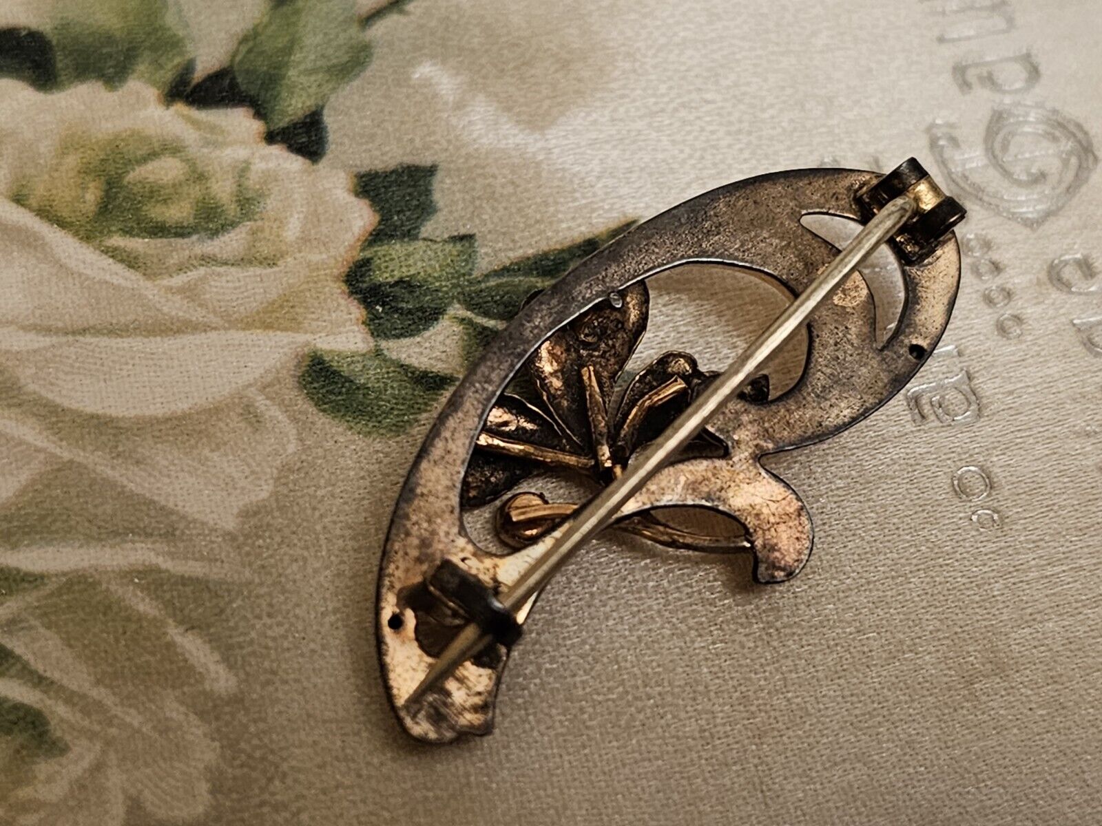 Antique Art Nouveau Gold Filled Opal Brooch Pin 1… - image 8