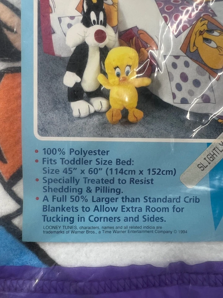 Colcha manta vintage Looney Tunes 1994 niño 45"X60" Foto 3 de 4