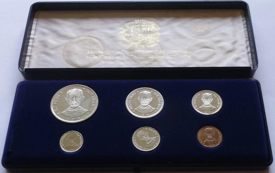 Dominican Republic proof coin set 1976, Centennial - Death of Juan Pablo Duarte - Image 2 of 4
