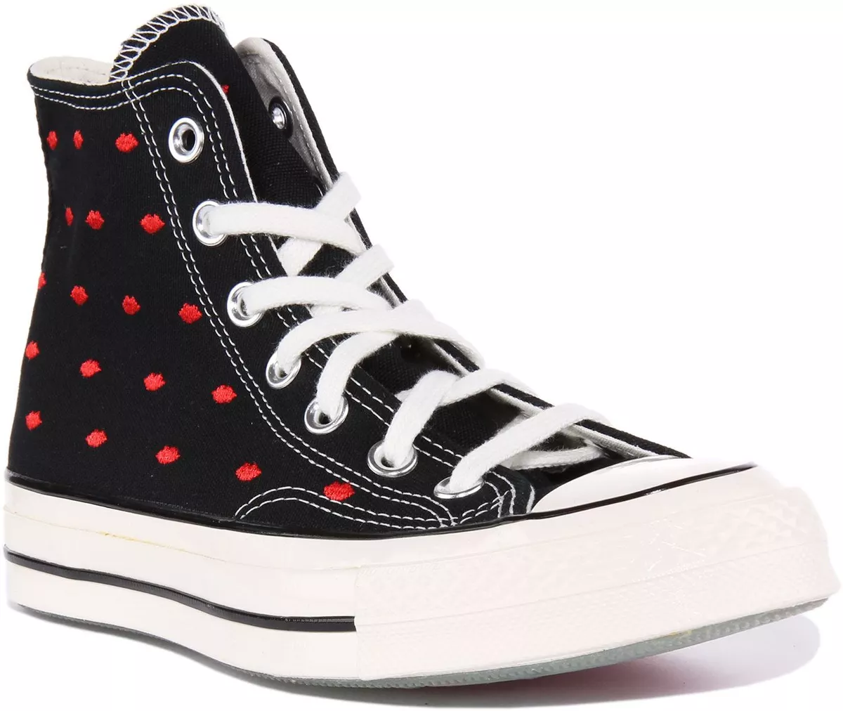 Red and white polka dot converse cheap