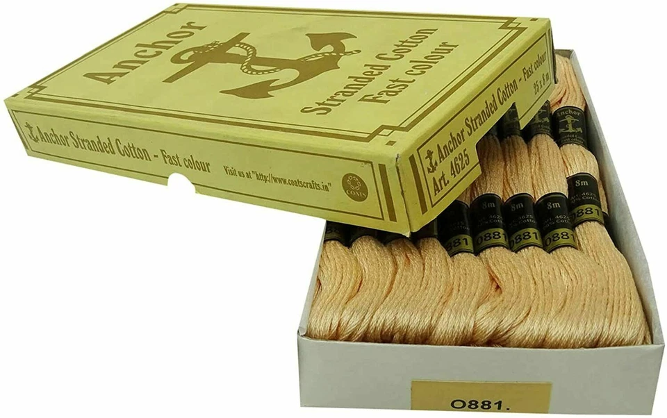 Anchor Threads Cross Stitch Stranded Cotton Thread Hand Embroidery Floss Beige - Image 4 of 4