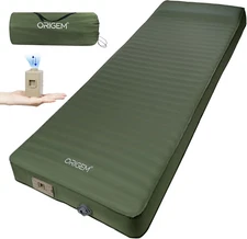 Self Inflating Sleeping Pad, 4" Ultra-Thick Camping Mattress with Built-In Pump,