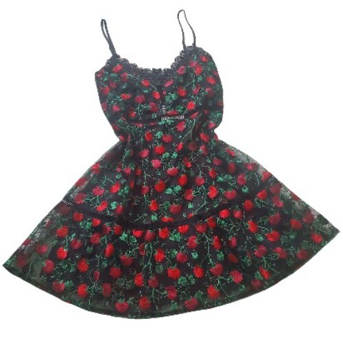 Jack by Bb Dakota womens mini dress size small black/red color mesh floral print - Picture 4 of 17
