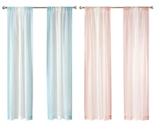Single Window Curtain Panel Sheer Ombre Rainbow Decorative