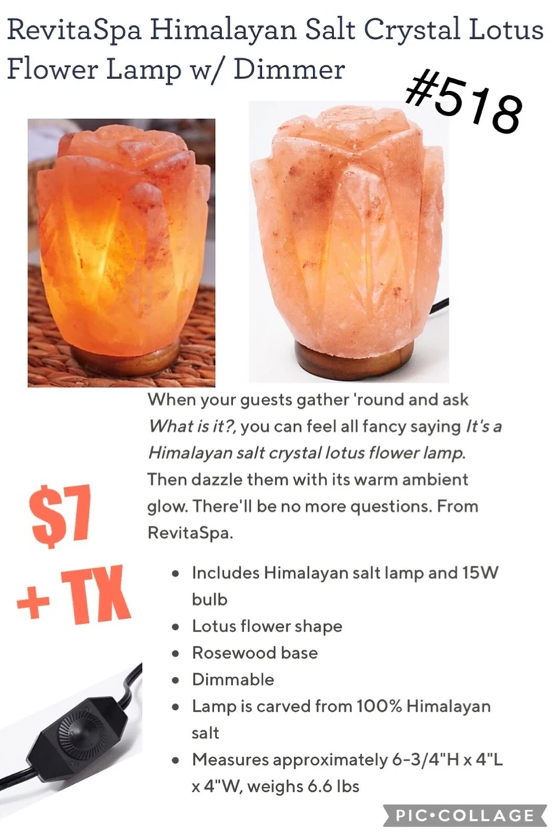 RevitaSpa Himalayan Salt Crystal Lotus Flower Lamp eBay