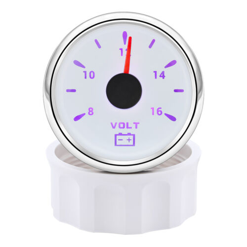 52mm 7 Color LED Volt Voltmeter Voltage Gauge Meter 8-16V for Car Boat Truck - Picture 8 of 17