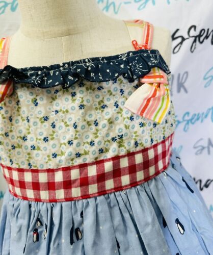 Girls Matilda Jane Platinum Blue Arctic Knot Dress Size 8 NWOT Penguins (9/12) - Picture 3 of 8