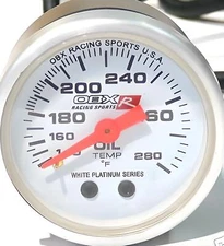 OBX Racing Sport Platinum White Meter Oil Temperature