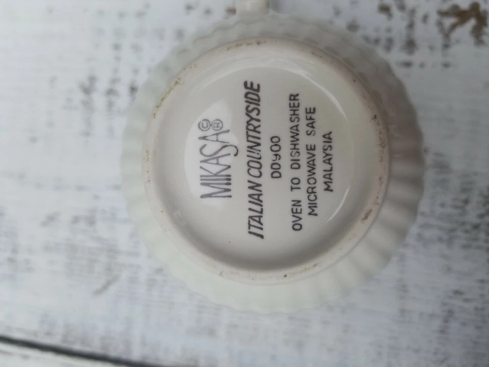 Juego de 6 platillos de taza de té de café blanco campo italiano Mikasa DD900 Foto 3 de 3