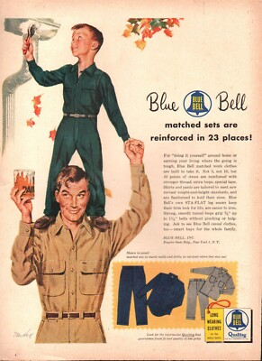 Mens Fashion 1940s Boy Clothes 1940;s Vintage Ad Blue Bell Work