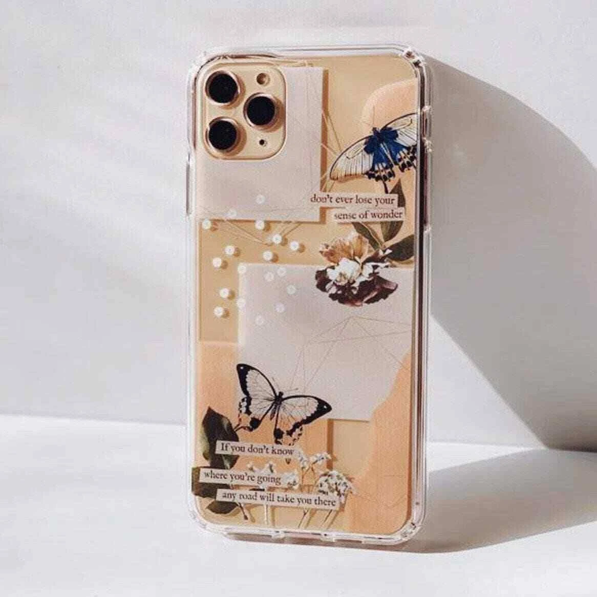 Aesthetic Butterfly Collage Clippings Clear Phone Case For iPhone 13 Pro Max 12