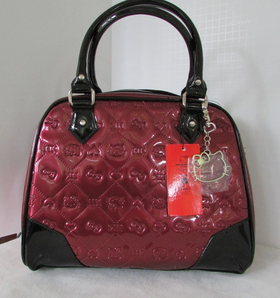 Hello Kitty Loungefly Embossed Satchel Patent RARE HK Bag Purse Sanrio NWT