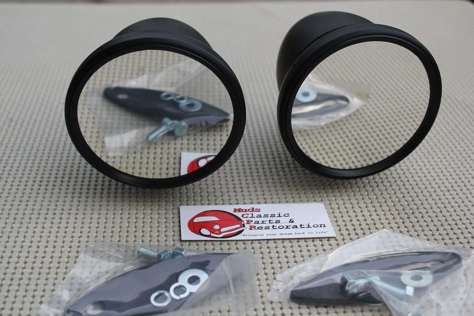 Espejos retrovisores deportivos planos laterales negros de carbono Shelby GT Talbot 4" Bullet personalizados Foto 2 de 4