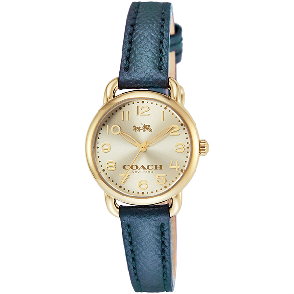 NWT Coach WOMENS Delancey GOLD TONE METALLIC BLUE LEATHER