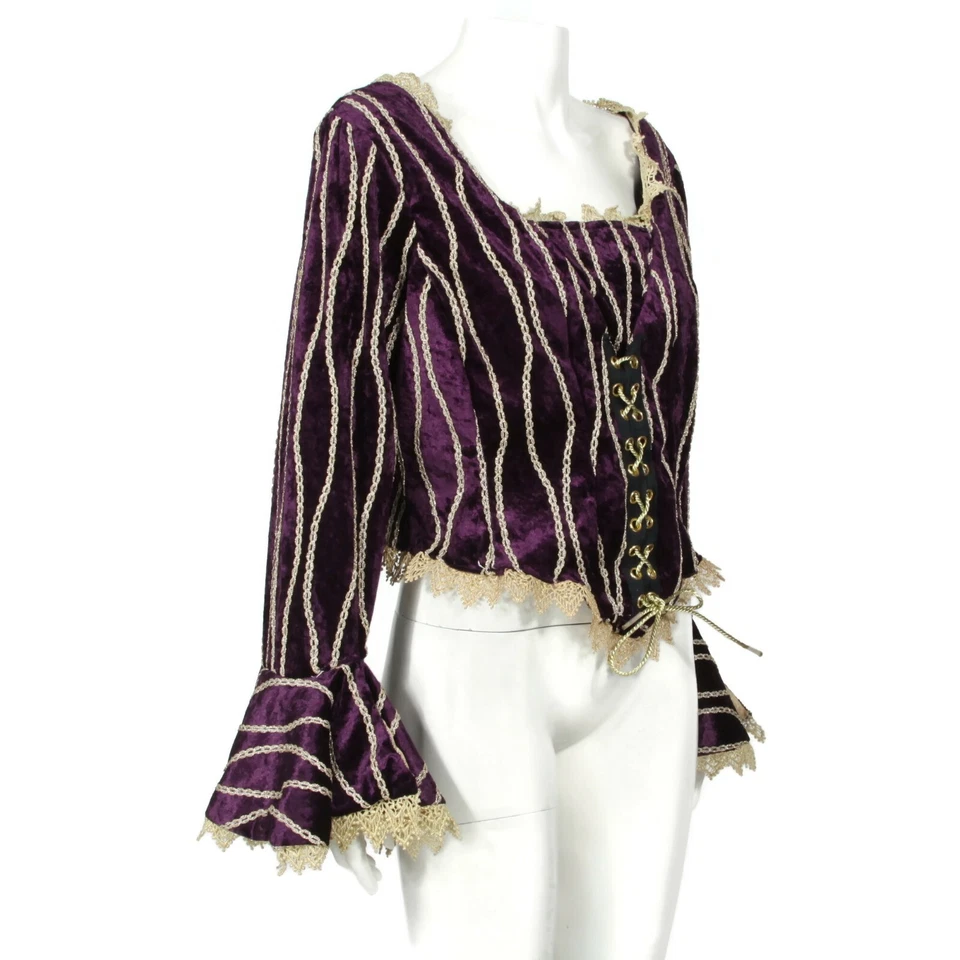 Feria del Renacimiento Mujer Disfraz Medieval Top Falda Púrpura Elfo Mujer Ren D&D 201 Foto 3 de 4